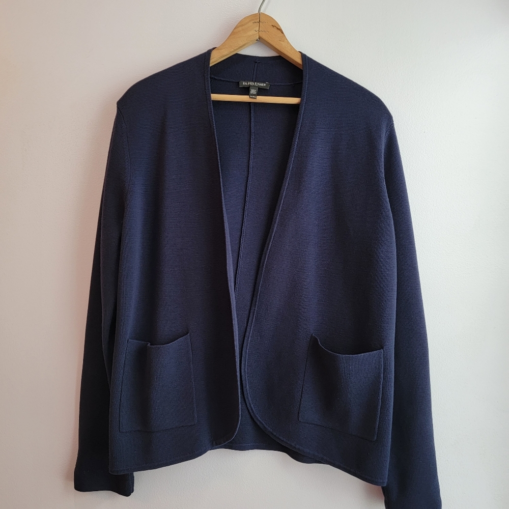 Eileen Fisher Navy Cardigan PL